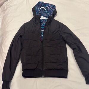 Ivivva Black Hooded Reversible Jacket
